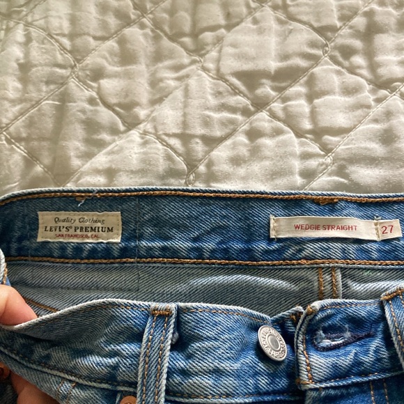 LEVIS Wedgie Straight 27 Jeans Button Fly Medium Light 90s - Picture 4 of 6